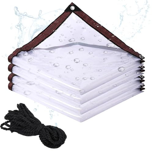 KBIBCK Telo trasparente impermeabile, 3 x 2 m, con occhielli, per esterni, per mobili da giardino, piante, serra, Pet Hutch