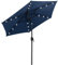 COSTWAY Parasol de Jardin Extérieur Ø 230 CM, Parasol Inclinable Lumineux Solaire, Bouton-Poussoir, Manivelle, Toit Ventilé, Cadre en Métal, pour Balcon Jardin Terrasse (Bleu Foncé)