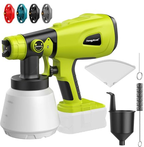 Cordless Paint Sprayer for Ryobi 18v Battery, 200W Brushless Paint Sprayer with 1000LM Container, Ideal for DIY Project, Furniture, House Painting, Home Interior and Exterior(No Battery Included)