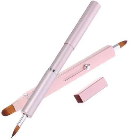 Anneome 2 Stück Retraktierbarer Lippenpinsel für Lippenstift und Lipgloss Nylon Doppelseitig Tragbar und Langlebig für Make Up Unterwegs und Professionelle Lippenpflege