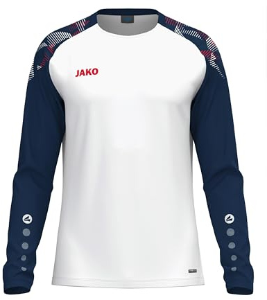 JAKO Unisex Longsleeve-Shirt Sonic, weiß/Marine/rot, 4XL