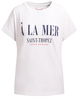 SOCCX Damen Rundhalsshirt mit Label Print