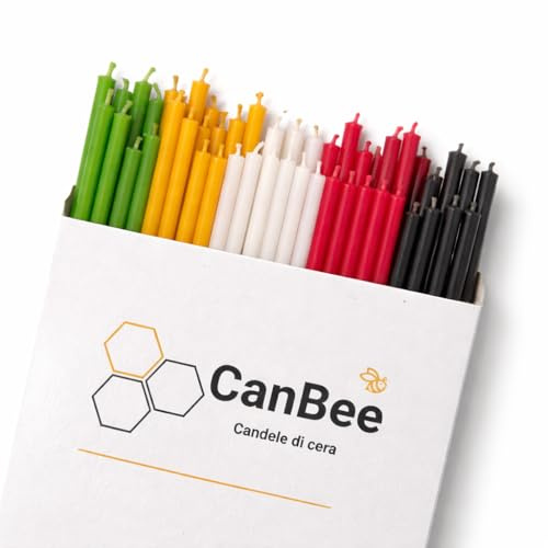 50 Multicolor Bienenwachskerzen – 16 cm x Ø 5 mm – 40 Minuten Brenndauer – Rauchfrei – Baumwolldocht – Für Meditation, Yoga, Entspannung & tägliche Balance – CanBee