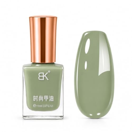 Sage Green Nail Polish - 12ml Quick Dry Pastel Green Nail Varnish - Spring Summer Nail Polish Long Lasting For Women DIY Manicure at Home - No Need UV Cure