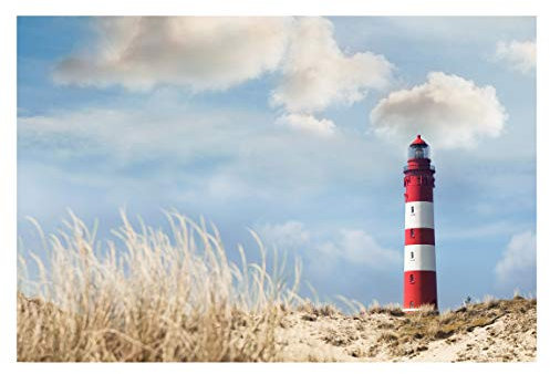 Bilderwelten Strand Fototapete 3D inkl. Kleister 288x190cm - Vliestapete Made in Germany - Fototapete Meer Schlafzimmer - Düne Strand Tapete maritim - Tapete Meerblick Wohnzimmer Bad T_1858