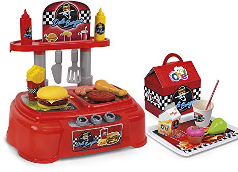 Chicos - Pequeño Chef Deli Burger | Hamburguesería de Juguete con 23 Accesorios | Medidas: 50 x 32 x 40 cm | Recomendado para niños y niñas a Partir de 3 años (83007)