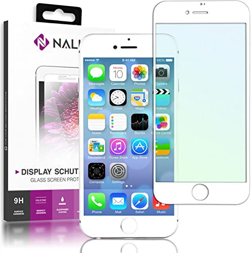 NALIA Verre Trempé compatible avec iPhone 8 Plus / 7 Plus, Integrale Protection d'Écran LCD Film Protège Téléphone, 9H Dureté Smart-Phone Screen-Protector Remplacement Vitre Rigide, Couleur:Blanc
