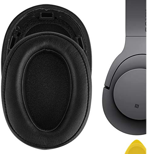 Geekria QuickFit Replacement Ear Pads for Sony MDR-100ABN, WH-H900N Headphones Ear Cushions, Repair Parts (Black)