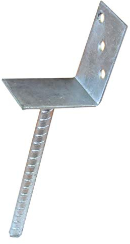 U Pfostenträger zum Einbetonieren L-Form Auflage 75 mm L-Träger Zaunträger Riffeldolle 200 mm lang U-Gabel