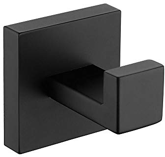 Melairy 304 Edelstahl Schwarz Handtuchhaken, Modern Handtuch Robe Quadrat Badezimmer Zubehör, Handtuchhaken für EIN Handtuch, Bademantel, Kleiderhaken