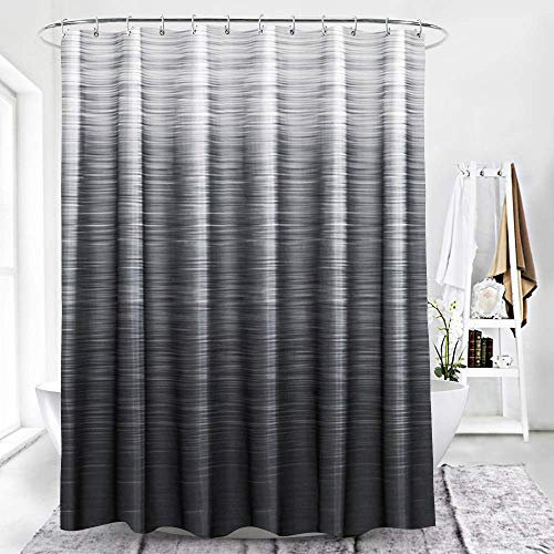 SPXUBZ Black Grey Shower Curtain for Bathroom Modern Ombre Decor Bath Curtains Set with 12 Hooks Minimalist Natural Art Waterproof Shower Curtain Fit for Home Hotel Premium Life 72x72 inch
