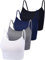 Bauchfreies Tank-Top, ärmellos, Racerback-Design, Baumwolle, für Damen, 4 Stück - mehrfarbig - small