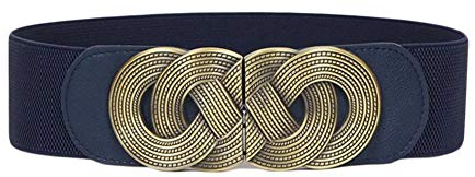 Diyafas Vintage Breiter Taillengürtel Damen Dekorativer Bund für Kleider Dehnbar Cinch Gürtel