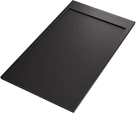 OLIMPO DOCCE - Piatto doccia in marmo resina NERO pietra cemento PRESTIGE - 80x160