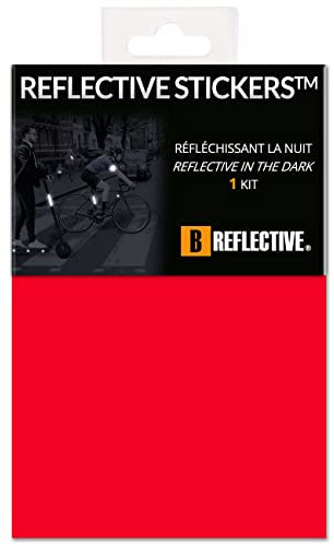 B REFLECTIVE 3M® Colors™, Ausgeschnittene reflektierende Aufkleber, Multi Support: Fahrrad, Roller, Elektroroller, Alle Helme, 3M Technology, 20x30 cm, Rot