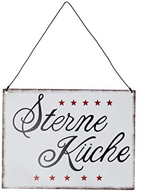 UNUS Metallschild Sterneküche Vintage Look Blechschild für Hauseingang | Geschenkidee Geburtstag Weihnachten