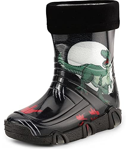 Ladeheid Kinder Mädchen Jungen Gummistiefel Gefüttert Swk2021 (Muster-46, 33/34 EU)