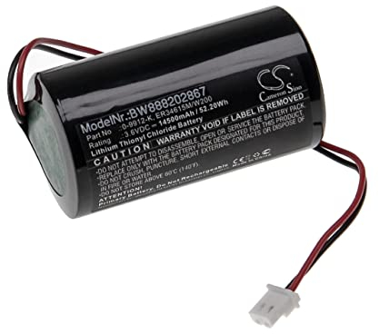 vhbw Pile Remplacement pour Visonic 0-9912-K, ER34615M/W200, ER34615M, 88030498 pour système d'alarme (14500mAh, 3,6V, Li-SOCl2)