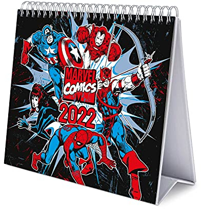 Grupo Erik Calendario Escritorio Deluxe 2022 Marvel Comics, Sobremesa, Licencia Oficial CS22004