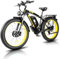KETELES Elektrofahrrad E-Bike 26“, 4,0“ Fat Reifen E-Mountainbike, 48V 23Ah Lithium Akku, Doppelmotoren, Hydraulische Scheibenbremsen, 21-Gang, All Terrain Ebike fur Erwachsene Herren Damen (Gelb)