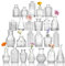 CUCUMI Lot de 24 vases en Verre Transparent pour centres de Table, Mini vases à Fleurs en Vrac pour décorations de Mariage rustiques, Look Vintage, décoration de Table