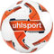 uhlsport 290 ULTRA LITE SYNERGY, Junior Spiel- und Trainingsball, Fußball, für Kinder bis zu 10 Jahren, Größe 5, weiß/fluo orange/marine
