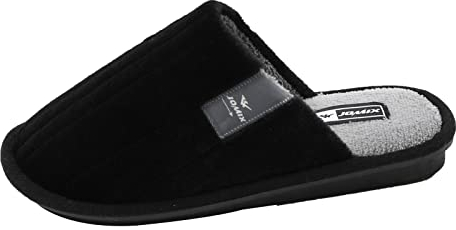 JOMIX Pantofole Uomo Invernali Casa Calde Comode Ciabatte Punta Chiusa da Casa MU6057 (Nero, 44)