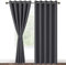 DWCN Vorhang Blickdicht mit Vorhang Raffhalter Verdunkelungsgardinen mit Ösen 2 Stücke Thermogardine, Blackout Curtain Verdunkelung Thermovorhang, Dunkelgrau, 228x167cm(HxB)