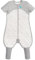Love To Dream Bio-Fleece Schlafanzug mit Beinen 4–5 Jahre, Weiß, Temperaturen 18–24 °C, kurzärmlig, tragbare Decke, maschinenwaschbar, für Bewegung mit Griffpolstern