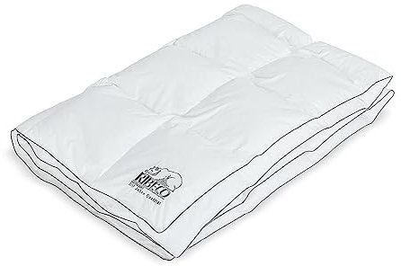 RIBECO GERMANY 155x220 cm weiß -normal Daunendecke, anschmiegsam, hochwertig, Made in Germany