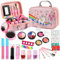 SLEMAKO Kinderschminke Set Mädchen, 29PCS Waschbar Schminkkoffer Mädchen, Halloween Weihnachts Geburtstags Geschenke für Mädchen 3 4 5 6 7 8 9 10 Jahre