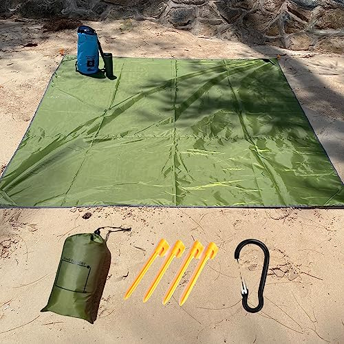 GooD ELEMENT, stranddecke 200x200, picknickdecke XXL, picknickdecke wasserdicht, liegematte Strand, stranddecke sandfrei sanddurchlässig, picknickdecke einfarbig, picknickdecke kleines packmaß