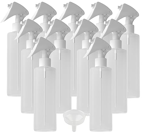 LusDoly 12 pièces 200ml Transparent flacons vaporisateurs vides en plastique, l'eau l'alcool Cosmétique Voyage Rechargeable Petits Domicile Bouteille de Spray Essentielles