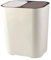 F Fityle Poubelle de séparation sèche et Humide Poubelle de Bureau 2 Compartiments Poubelle à Surface Lisse pour Porche, Chambre, Appartements, buanderie, Blanche