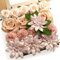 Mocoosy Gemischte Kunstblumen, Verschiedene Künstliche Seidenblumen mit Dahlien Rosen mit Stiel für DIY Basteln Hochzeitssträuße, Tafelaufsätze, Kuchenblumen, Arrangements, Party Heim Dekorationen