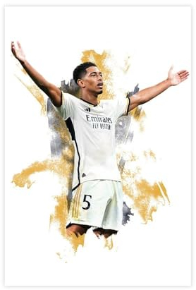 ZOLULA Jude Bellingham – Fußballspieler-Poster, Leinwandposter, Wandkunst, Dekordruck, Bild Gemälde für Wohnzimmer, Schlafzimmer, Dekoration, ungerahmt, 50 x 75 cm