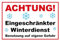 SL group - 1 Schild Achtung! Eingeschränkter Winterdienst! in 30 x 20 cm aus extra stabiler PVC Kunststoff-Platte - Vorsicht kein Winterdienst! Benutzung auf eigene Gefahr für Straße, Fuß- & Gehwege