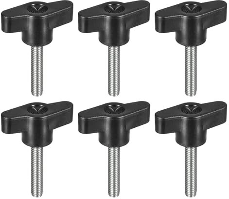 QUARKZMAN 6Pcs Tornillo de Sujeción con Mango, M6 x 30mm Tornillos de Pulgar en Forma de T de Acero al Carbono para Reemplazo Rápido de Perilla de Apriete Manual