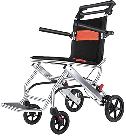 Drive Rollstuhl, leicht, tragbar, mit Bremssystem für ältere Menschen, 280° klappbare Armlehne, Aluminium-Pedal, Tragetasche im Lieferumfang enthalten