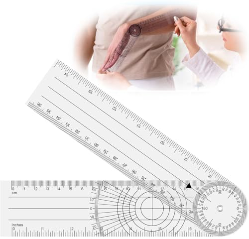 Confezione Da 2 Pezzi Goniometro Ortopedico Girevoli a 360°Trasparenti e Resistenti Facili Da Trasportare Per Famiglie e Studenti