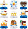 HONMOK 9 Stück Oktoberfest-Bienenwaben Deko Oktoberfests Tischdeko Bayrische Wiesn Blau Weiß Tischaufsätze Mittelstück Bayern Raute Dekoration‎ für Oktoberfestdeko Bierfest Party Starkbierfest Zubehör