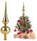 Christbaumspitze Goldfarben, Weihnachtsbaumspitze, Tannenbaum Spitze Goldfarben für Weihnachten, Baumspitze Weihnachten, 24 cm Hoch