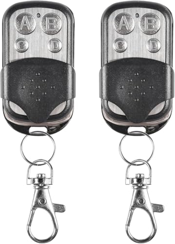 2 Stück Universal Garagentor Fernbedienungen 433 MHz, Klon-Fernschalter für Tore und Garagen, Handsender Duplicator mit 4 Kanälen, Robust und Tragbar, Kompatibel mit Vielen Hersteller-Codes