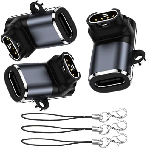 ahayo 3-Pack Typ C Buchse auf für Garmin Smart Watches Ladeanschluss Stecker Adapter, USB-C auf Ladeadapter für Garmin Venu Sq/Venu 2 Plus,Fenix 8/7X/7S/6S/5/6/6X,EPIX 2,Vivoactive 3/4S