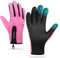 TOPWAYS Winterhandschuhe für Damen und Herren, Touchscreen, rutschfest, leicht, Innenfutter, Silikon-Gel, elastische Manschette, thermisch, weich, für Radfahren, Sport, Laufen, Klettern (Rosa, L)