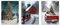 JOSUE 3-teiliges Set Rot, weiß Wandbild Zu Weihnachten GroßEs Xxl Leinwandbild, Winterliche Schneelandschaft GemäLde Wandbilder Wohnzimmer Bilder Wanddeko Poster Set-50x70cmx3 Ungerahmt