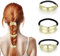 Ouligay 3 Stück Metall Haargummi Gold, Oval Elastic Haargummi Damen, Metall Haarmanschetten Golden Haargummi Pferdeschwanz Haarmanschette, Gold Hair Cuff Pferdeschwanzhalter für Damen Mädchen