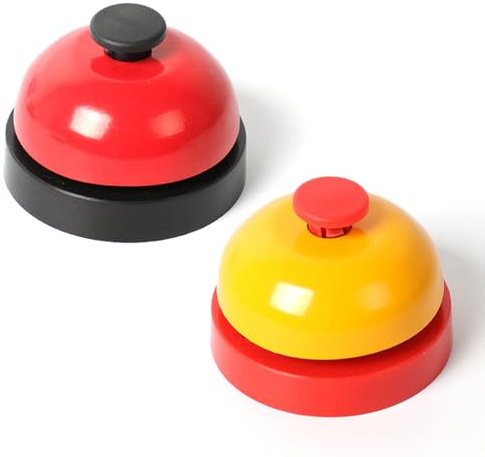 Arrderly Juego de 2 campanas de mesa, campanas de recepción con campana crujiente, hechas para cocina, restaurantes, hoteles, bares