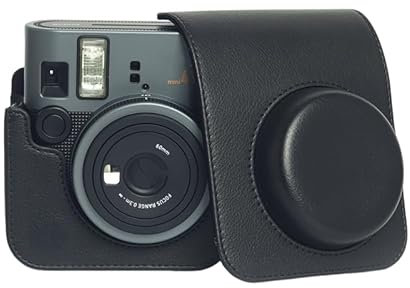 BeisDirect Retro Camera Bag for Instax mini 41 with Shoulder Strap, PU Leather Cover Protective Camera Case Travel Carrying Case for Instax Mini 41 Camera (Black)