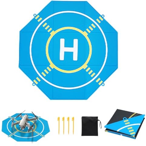 Drohne Landeplatz,20 Zoll Tragbare faltbare,Doppelseitig Wasserdichtes Helipads für DJI Neo/Mini 4 Pro/Mini 4K/Air 3S/Avata 2/Mini 3 Pro/Mavic Air 3/Mavic 2/Holy Stone/FPV Drohne(20-in/51CM Blau)